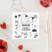 おもしろいユニセックスパンダモニウム子供の誕生日パーティー スタンダードカクテルナプキン (インサイチュ)