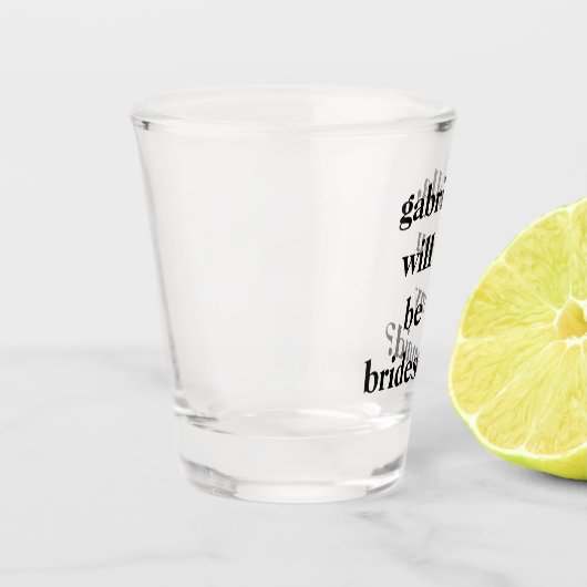 おもしろいユニークかわいい花嫁のプロポーズパーソナライズされた ショットグラス (左)