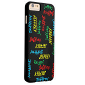 おもしろいユニークの名前を黒で繰り返パーソナライズされたし、 Case-Mate iPhoneケース (裏面/右)