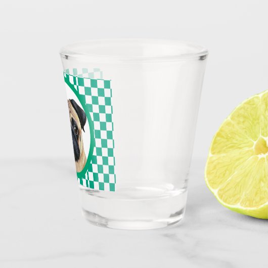 おもしろいユニークの犬の子犬のカスタム写真 ショットグラス (右)