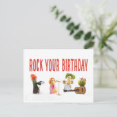 おもしろいユニークカワイイ誕生日ベジタリアン用ポストカード ポストカード (スタンド正面)