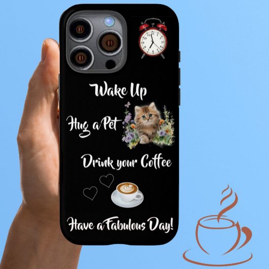 おもしろいユニークキャットとコーヒー愛好家 Case-Mate iPhoneケース