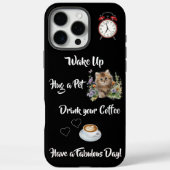おもしろいユニークキャットとコーヒー愛好家 Case-Mate iPhoneケース (裏面)