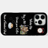 おもしろいユニークキャットとコーヒー愛好家 Case-Mate iPhoneケース (裏面 (横))