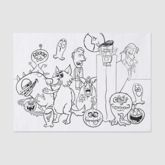 おもしろいユニークハロウィーンモンスターティッシュペーパー 薄葉紙 (正面)