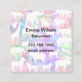 おもしろいユニークベビーシッターテーマ名刺 スクエア名刺 (正面)