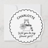 おもしろいユニークラウンド'あなたは私の花の女の子になる？ カード (正面)