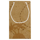 おもしろいユニークヴィンテージ海賊宝物地図 スモールペーパーバッグ (裏面)