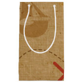 おもしろいユニークヴィンテージ海賊宝物地図 スモールペーパーバッグ (正面)