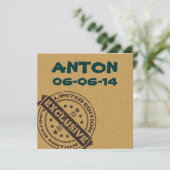 おもしろいユニークヴィンテージ誕生発表 案内状 (スタンド正面)