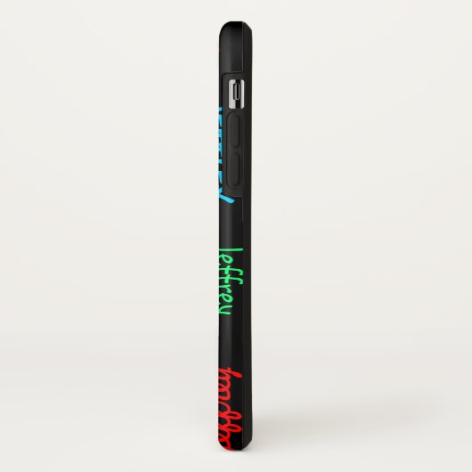 おもしろいユニーク名の繰り返し（黒）、 Case-Mate iPhoneケース (裏面/左)