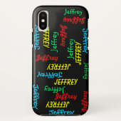 おもしろいユニーク名の繰り返し（黒）、 Case-Mate iPhoneケース (裏面)
