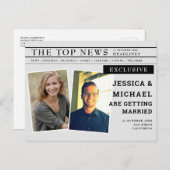 おもしろいユニーク新聞の見出し写真日付の保存 インビテーションポストカード (正面/裏面)