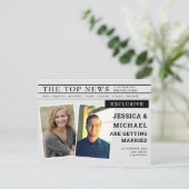 おもしろいユニーク新聞の見出し写真日付の保存 インビテーションポストカード (スタンド正面)