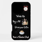 おもしろいユニーク犬とコーヒー愛好家 iPhoneケース (裏面)