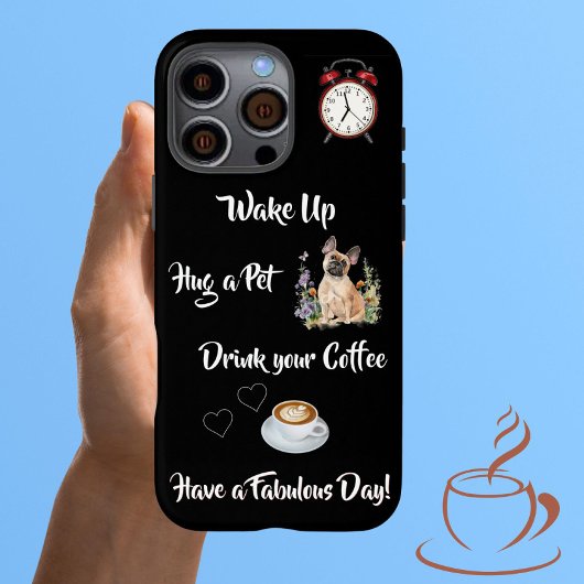 おもしろいユニーク犬とコーヒー愛好家 iPhoneケース
