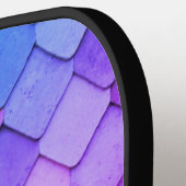 おもしろいユニーク紫ピンクタイルパターン ピックルボールラケット (左詳細)