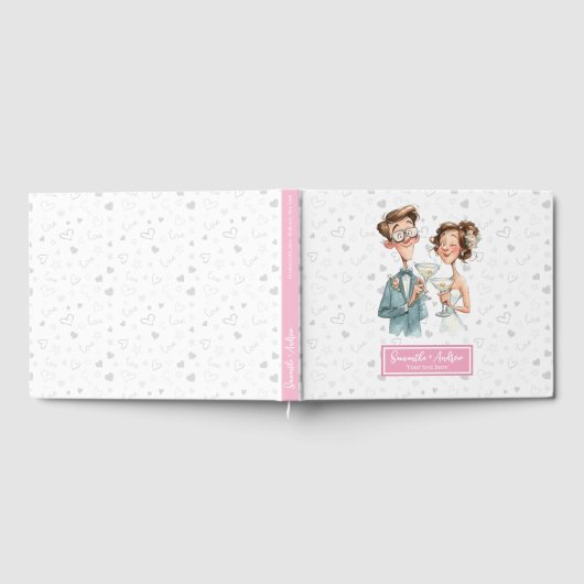 おもしろいユニーク結婚ズゲストブック予測できなの水色 ゲストブック (全面)