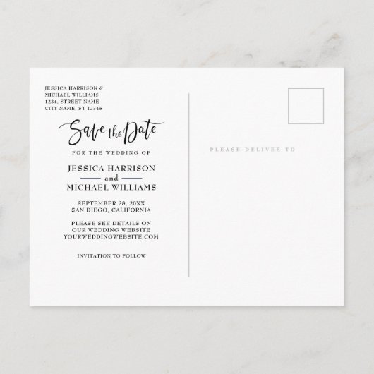 おもしろいユニーク速報TV写真の日付の保存 インビテーションポストカード (裏面)