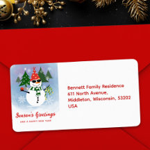 おもしろいユニーク雪だるまクリスマスツリー差出人住所