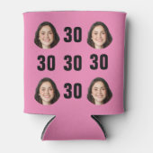 おもしろいユニーク30歳の誕生日フォトクールレトロ 缶クーラー (正面)