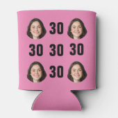 おもしろいユニーク30歳の誕生日フォトクールレトロ 缶クーラー (裏面)