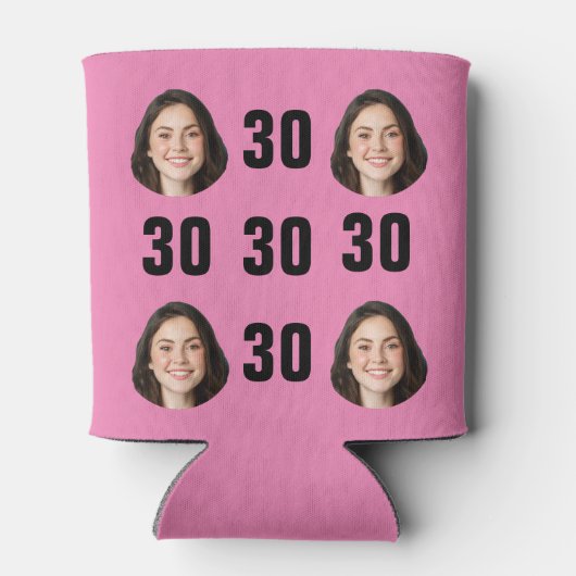 おもしろいユニーク30歳の誕生日フォトクールレトロ 缶クーラー (裏面)