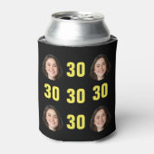 おもしろいユニーク30歳の誕生日フォトクールレトロ 缶クーラー (缶正面)