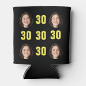 おもしろいユニーク30歳の誕生日フォトクールレトロ 缶クーラー (正面)