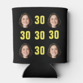 おもしろいユニーク30歳の誕生日フォトクールレトロ 缶クーラー (裏面)