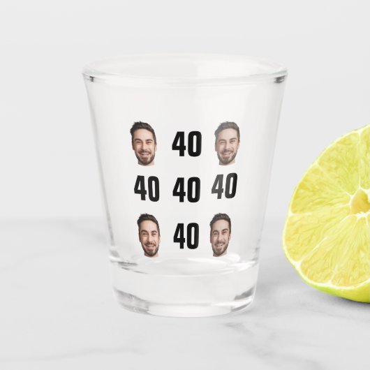 おもしろいユニーク40歳の誕生日フォトクールレトロ ショットグラス (正面)