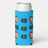 おもしろいユニーク40歳の誕生日フォトクールレトロ スリム缶クーラー (Seltzer正面)