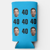 おもしろいユニーク40歳の誕生日フォトクールレトロ スリム缶クーラー (正面)