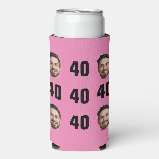 おもしろいユニーク40歳の誕生日フォトクールレトロ スリム缶クーラー