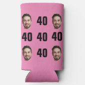 おもしろいユニーク40歳の誕生日フォトクールレトロ スリム缶クーラー (裏面)
