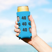 おもしろいユニーク40歳の誕生日フォトクールレトロ スリム缶クーラー