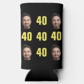おもしろいユニーク40歳の誕生日フォトクールレトロ スリム缶クーラー (裏面)