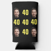 おもしろいユニーク40歳の誕生日フォトクールレトロ スリム缶クーラー (正面)