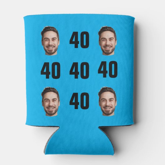 おもしろいユニーク40歳の誕生日フォトクールレトロ 缶クーラー (裏面)