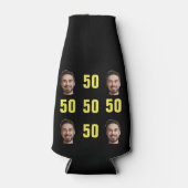 おもしろいユニーク50誕生日フォトクールレトロ ボトルクーラー (正面)