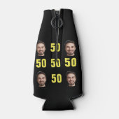 おもしろいユニーク50誕生日フォトクールレトロ ボトルクーラー (裏面)