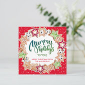 おもしろいユミークリスマスクッキーホリデーカード シーズンカード (スタンド正面)