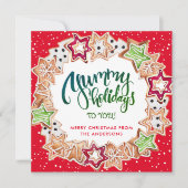 おもしろいユミークリスマスクッキーホリデーカード シーズンカード (正面)