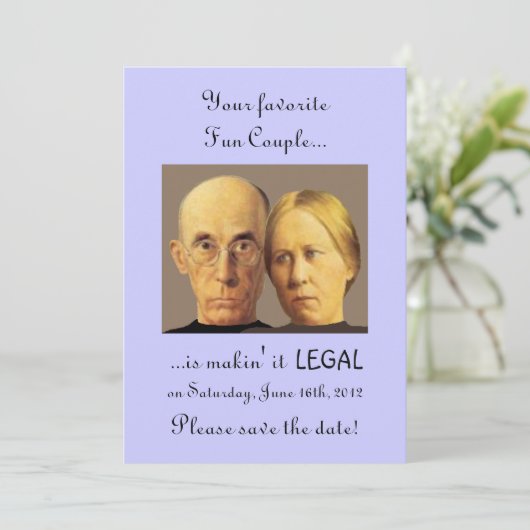 おもしろいユーモアのあるカップルユニークNerdy日付を保存 セーブザデート (スタンド正面)