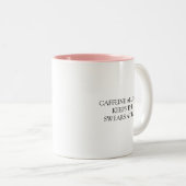 おもしろいユーモアのあるカフェイン終日引用文 ツートーンマグカップ (正面右)