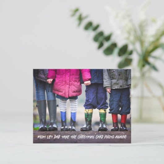 おもしろいユーモアのあるクリスマス シーズンポストカード (スタンド正面)