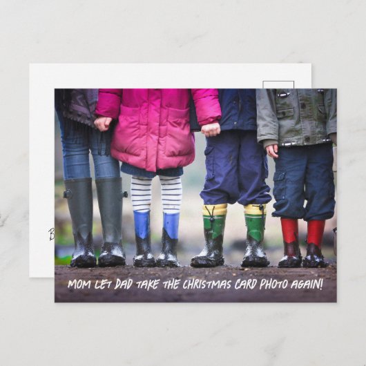 おもしろいユーモアのあるクリスマス シーズンポストカード (正面/裏面)