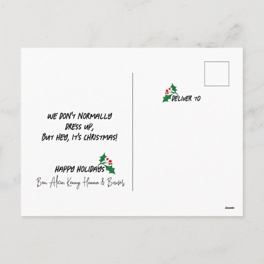 おもしろいユーモアのあるクリスマス シーズンポストカード (裏面)