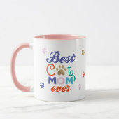 おもしろいユーモアのある最高の猫の母の写真パーソナライズされたあり マグカップ (左)