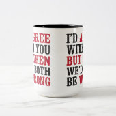 おもしろいユーモアのある皮肉なコーヒーマグ ツートーンマグカップ (中央)
